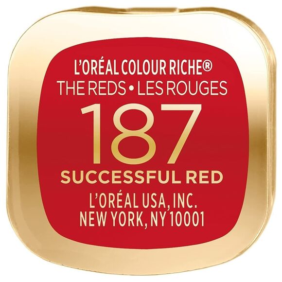 L'Oreal Lipsticks Rich Satin 2 Tubes Successful Red 187 Respected Red 188 NEW - Picture 9 of 11